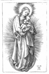 Virgin Mary with Child Jesus (1508) by Albrecht Durer - Catholic Coloring Page