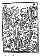 Visitation (1503) by Master of Delft - Catholic Coloring Page
