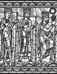 Wise Men Bringing Gifts to Christ - Bible Coloring Page