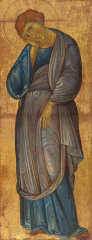 The Mourning Saint John the Evangelist by Master of the Franciscan Crucifixes (1270 1275) - Public Domain Catholic Painting